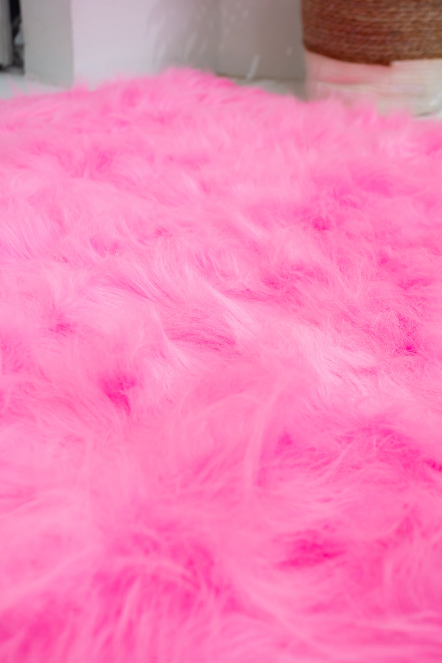 Sumptuous Fluffy Fur Carpet - Premium Long Fur - Pink