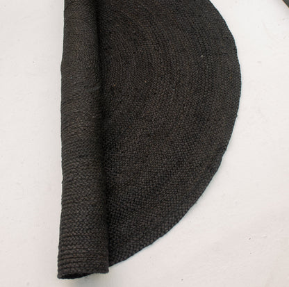 Natural Black Rug - Jute -Round