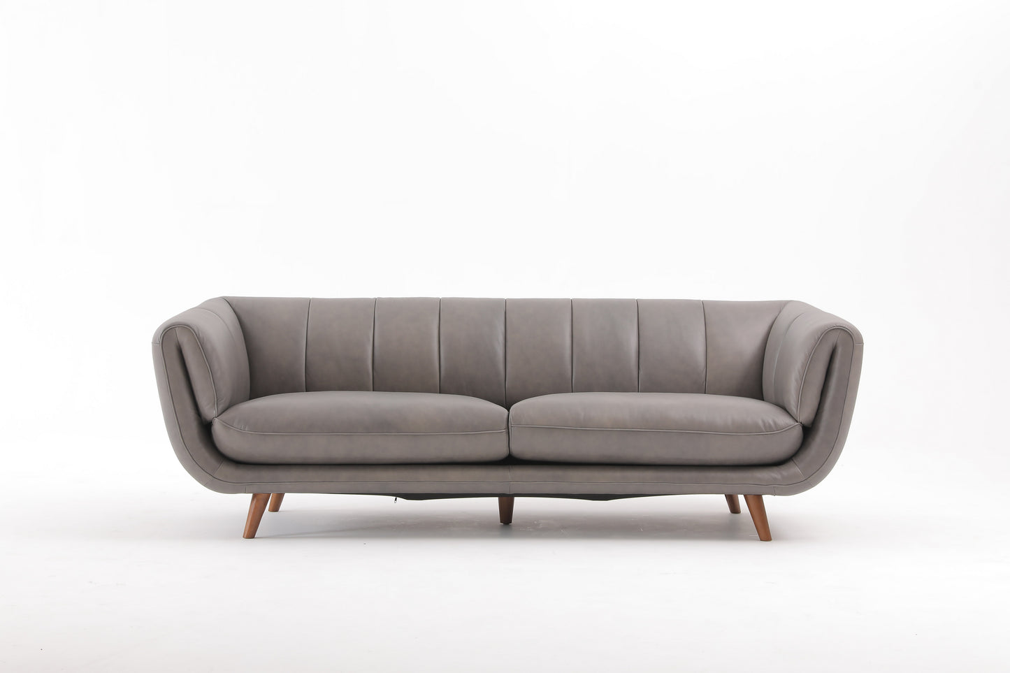 Archaic 3-seater Sofa- Full Cowhide Leather- Grey
