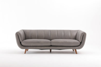Archaic 3-seater Sofa- Full Cowhide Leather- Grey